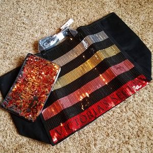 *NWT VS Sequin Tote & Wristlet Clutch Bundle